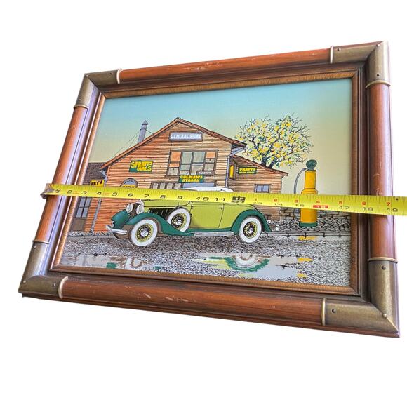 H. Hargrove Serigraph Oil Painting on Canvas Antique Car, General Store – Framed - Picture 5 of 16